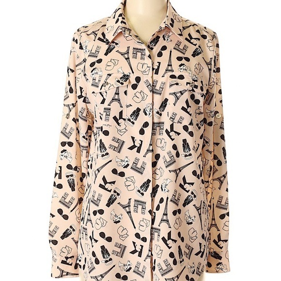 Karl Lagerfeld - Paris Print Blouse - Picture 1 of 6
